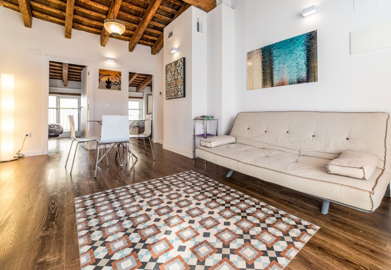 Apartment in Valencia / València - CENTER-2BR, 2BA-ATTIC-TERRACE,VIEW, WI-FI, A/C 