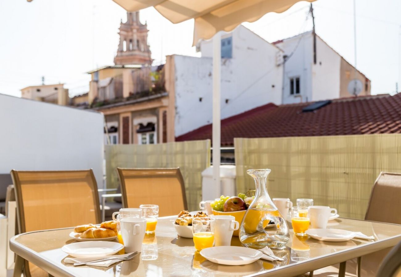 Appartement à Valence / Valencia - CENTER-2BR, 2BA-ATTIC-TERRACE,VIEW, WI-FI, A/C 