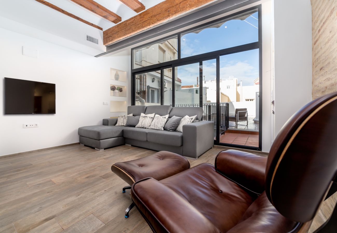 Appartement à Valence / Valencia - CENTER-Luxurious 1BR, 1BA-Terrace, WI-FI, A/C 