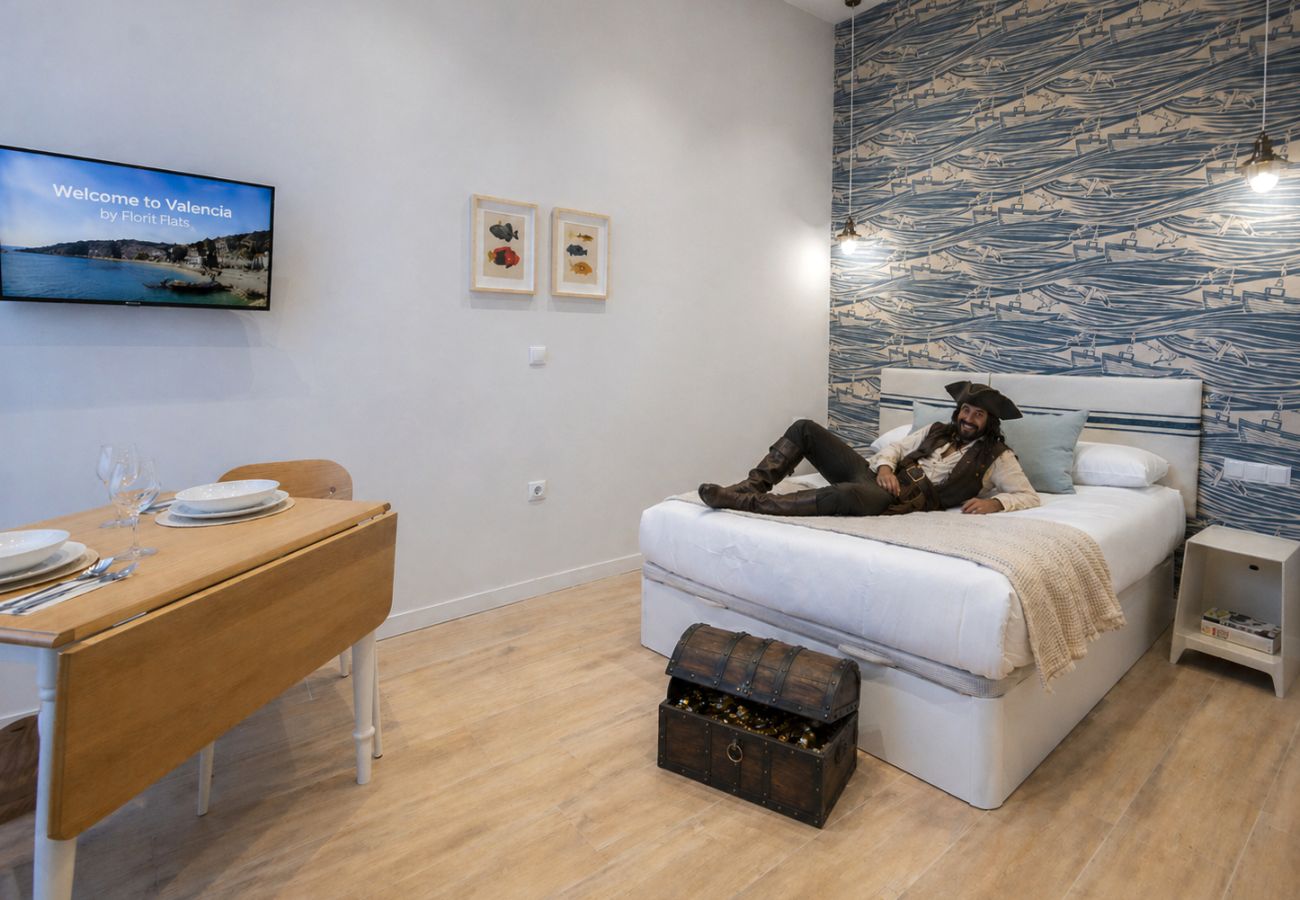 Appartement à Valence / Valencia - Pirate Studio II | 2 Viajeros | AC WiFi | 15 min Oceanografic
