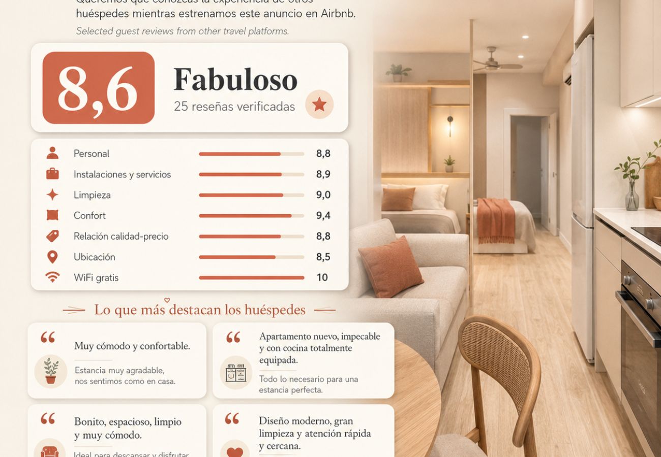 Appartement à Valence / Valencia - Valencia Urban Suite XII | 4 Viajeros | A/C & Wi-Fi | Cerca del Centro