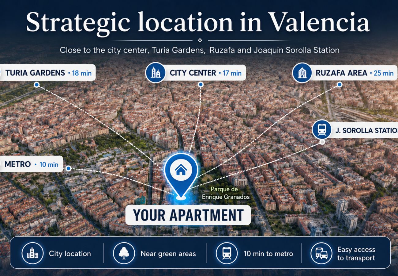 Appartamento a Valencia / València - Valencia Urban Suite XI | 4 Viajeros | A/C & Wi-Fi | Cerca del Centro