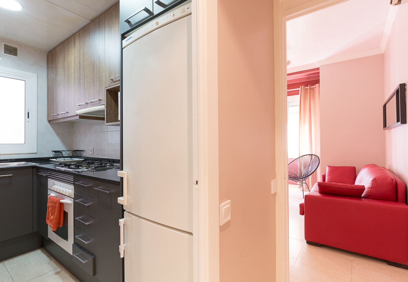 uitgeruste keuken in het Plaza España appartement in Barcelona