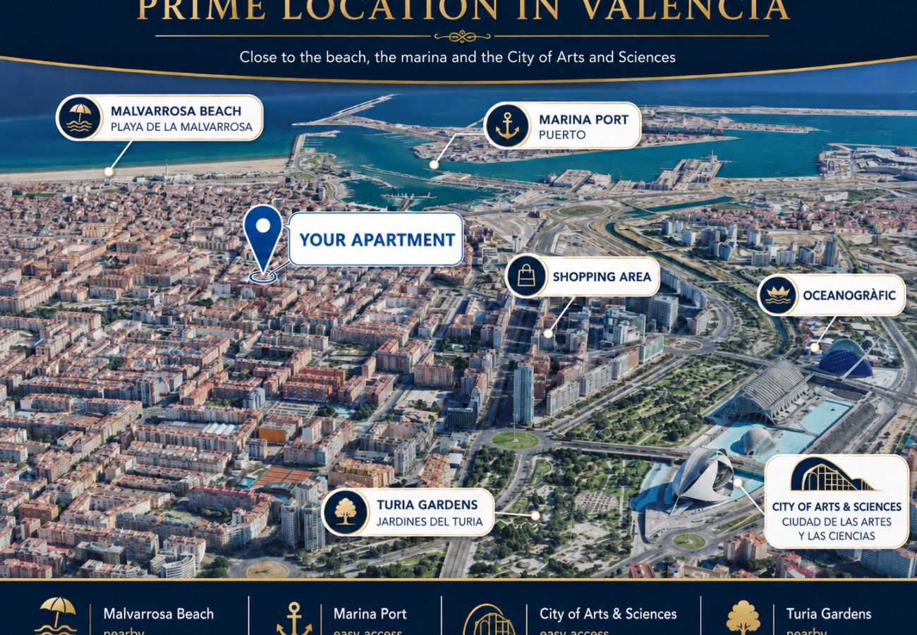 Appartement in Valencia - The Maritime Studios | Cerca de la Playa y Puerto